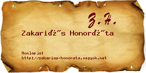 Zakariás Honoráta névjegykártya